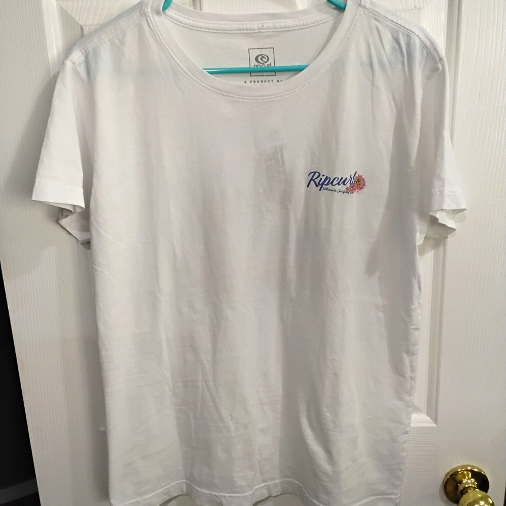 Rip Curl White Short Sleeve Tee Classic Crew Neck. NWT